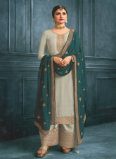 Georgette Salwar Suit Fancy Suit in White